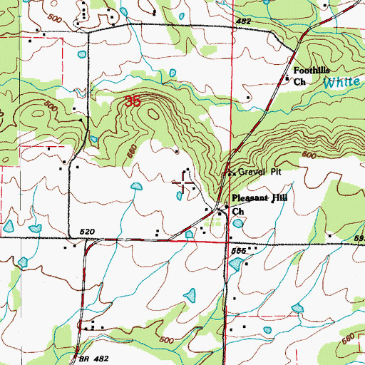 Topographic Map of Ira's Airstrip, AR