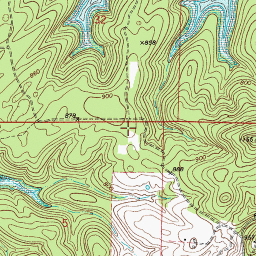Topographic Map of Pine Mountain Airpark, AR