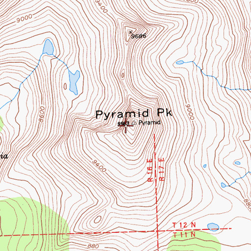 Topographic Map of Pyramid Peak, CA