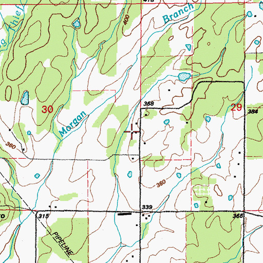 Topographic Map of Brown's Airport, AR