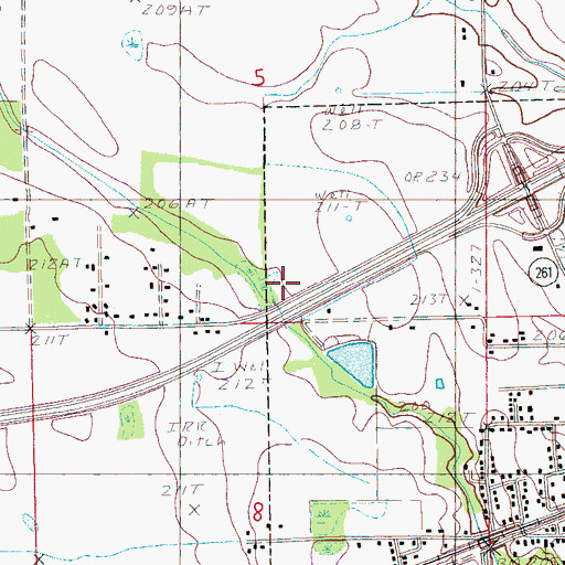 Topographic Map of Burns Aerodrome, AR