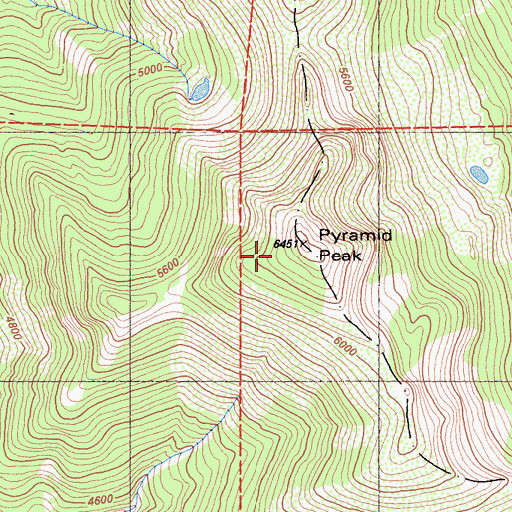 Topographic Map of Pyramid Peak, CA