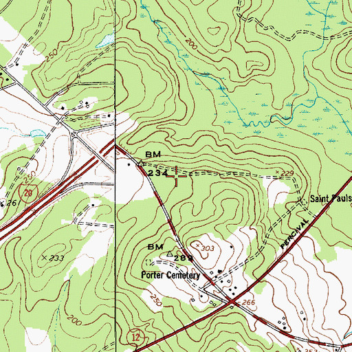 Topographic Map of Over the Hill Airport, SC
