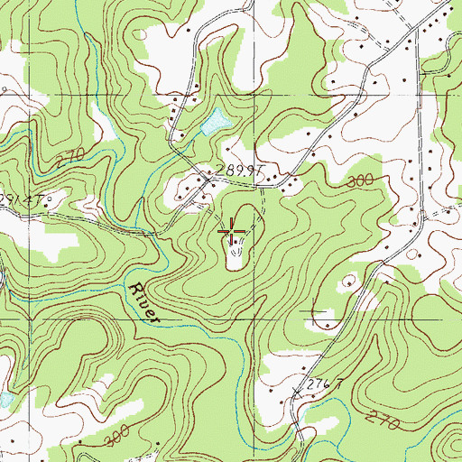 Topographic Map of Mountain Ridge Airport, SC
