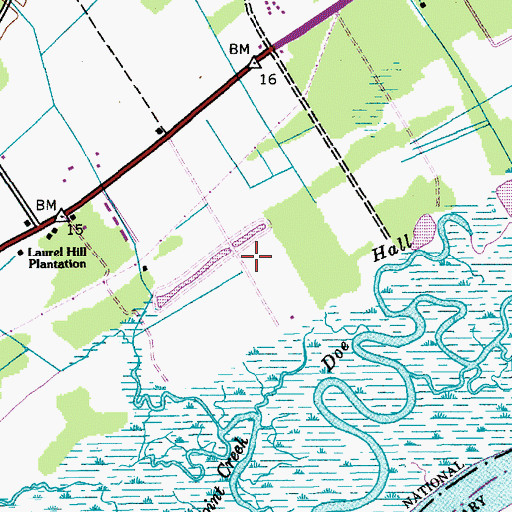 Topographic Map of Laurel Hill Farms Airport, SC