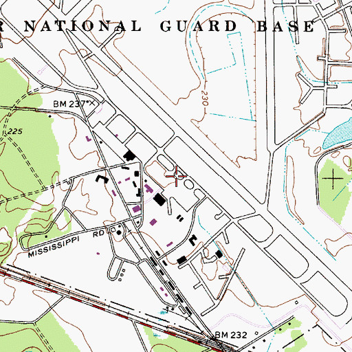 Topographic Map of Mc Entire Joint National Guard Base, SC