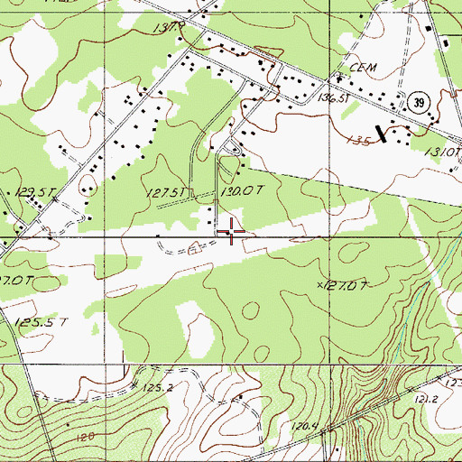 Topographic Map of Perry International Airport, SC