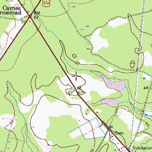 Topographic Map of Mount Holly Airport, SC