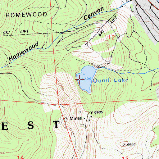 Topographic Map of Quail Lake, CA