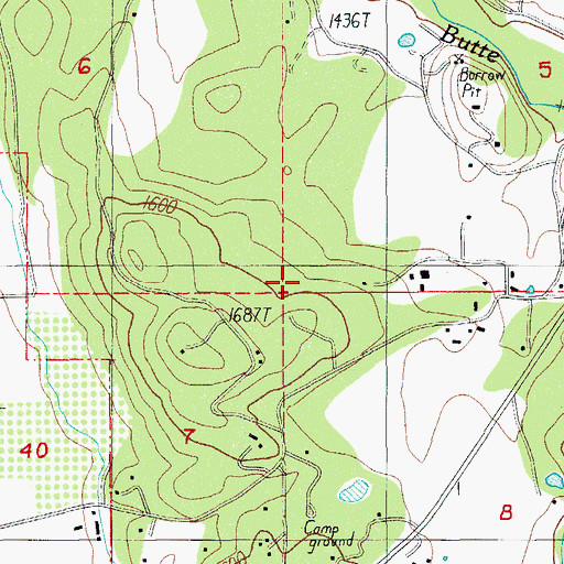 Topographic Map of Oakridge Ranch Airport, OR