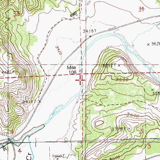 Topographic Map of Shotgun Ranch Airstrip, OR