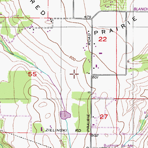 Topographic Map of George Airport, OR