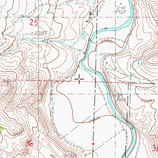 Topographic Map of Longview Ranch Airport, OR