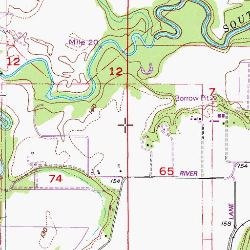 Topographic Map of Watts Landing, OR