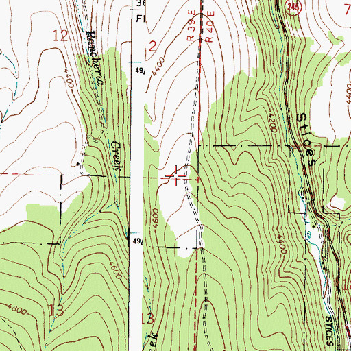 Topographic Map of Bald Mountain Airport, OR