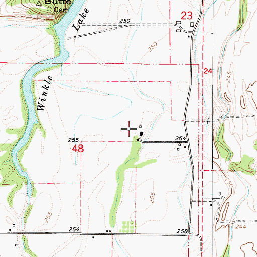 Topographic Map of Coca Cola Airport, OR