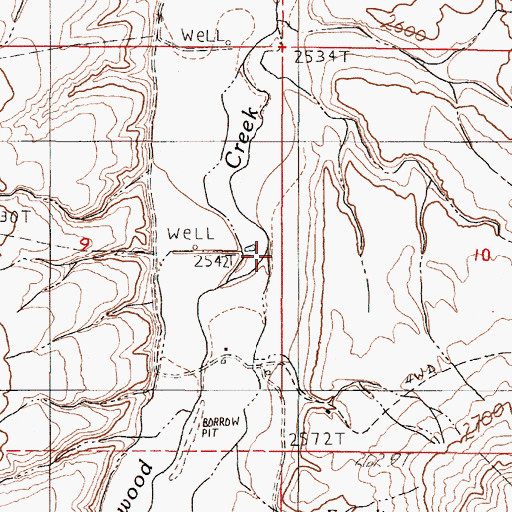 Topographic Map of Cottonwood Creek Ranch Airport, OR