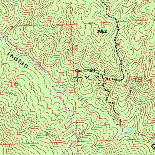 Topographic Map of Quail Mine, CA