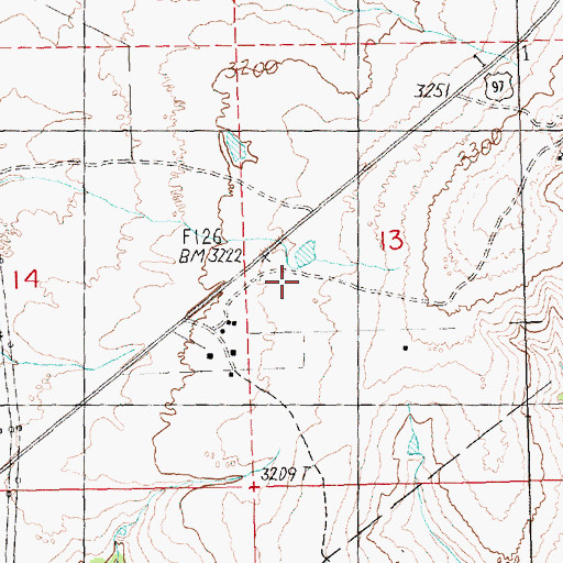 Topographic Map of Shaniko Cattle Airport, OR
