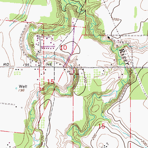 Topographic Map of Blue Skies Farm Airport, OR