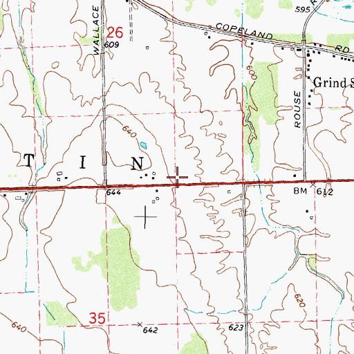 Topographic Map of Grindstone Air Harbor, MI