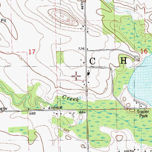 Topographic Map of Chicora Field, MI