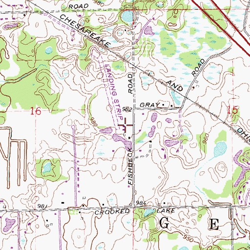 Topographic Map of Raether Airport, MI