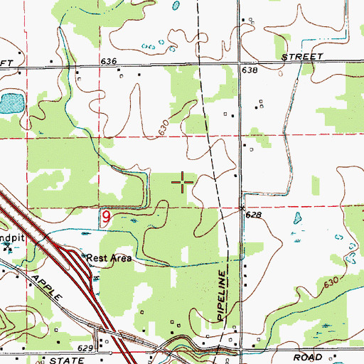 Topographic Map of Hat Field, MI