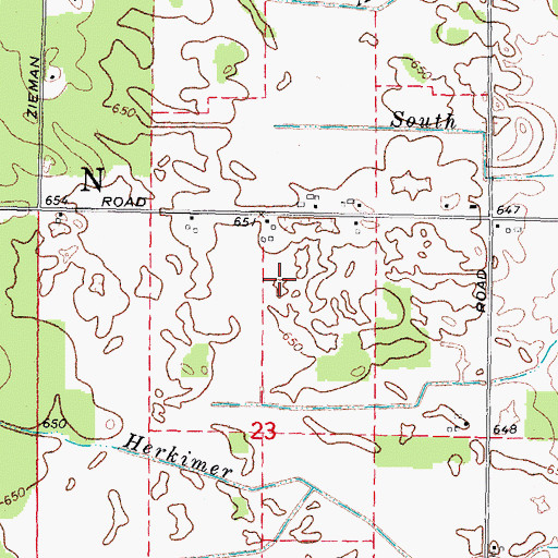 Topographic Map of Maybee Airport, MI