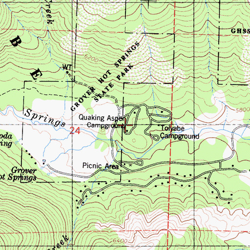 Topographic Map of Quaking Aspen Campground, CA