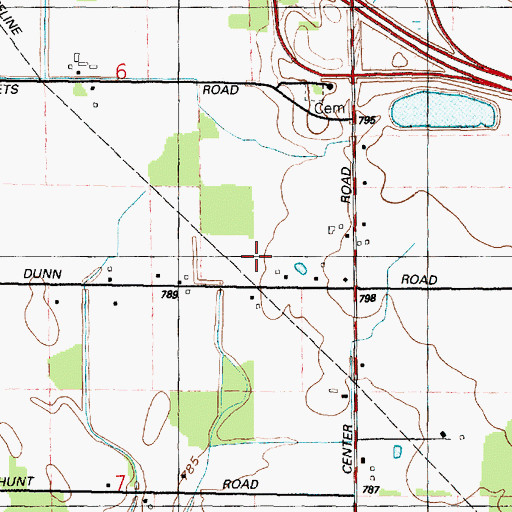 Topographic Map of Norton Field, MI
