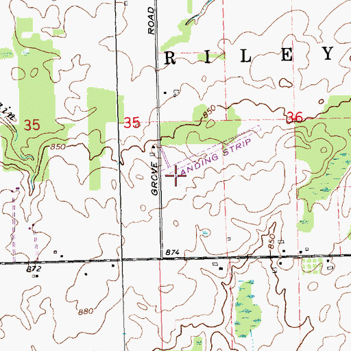 Topographic Map of Zischke Airport, MI