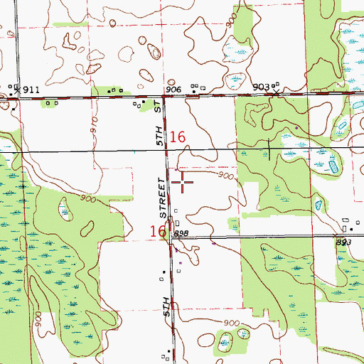Topographic Map of Prairie Ronde Airport, MI