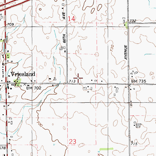 Topographic Map of Ottawa Executive Airport, MI