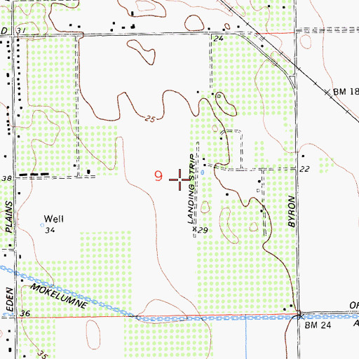 Topographic Map of Funny Farm Airport, CA