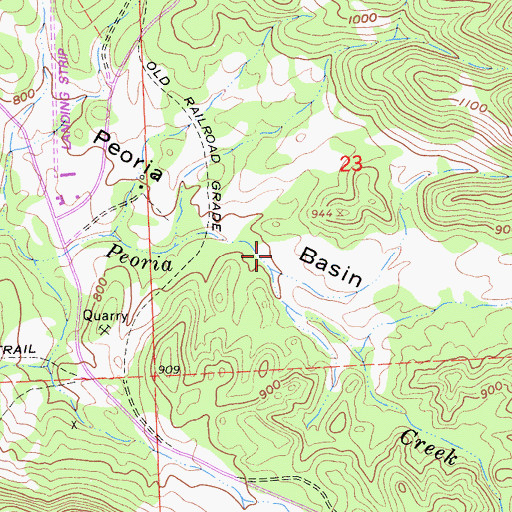 Topographic Map of Peoria Airport, CA