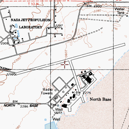 Topographic Map of Edwards Air Force Auxiliary North Base, CA