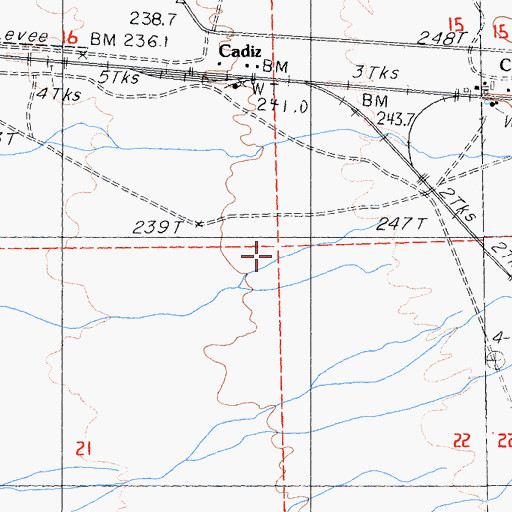 Topographic Map of Cadiz Airstrip, CA