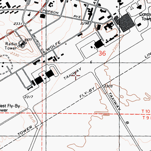 Topographic Map of Edwards Air Force Base, CA