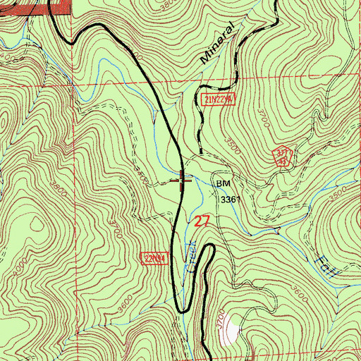 Topographic Map of Quartz Creek, CA