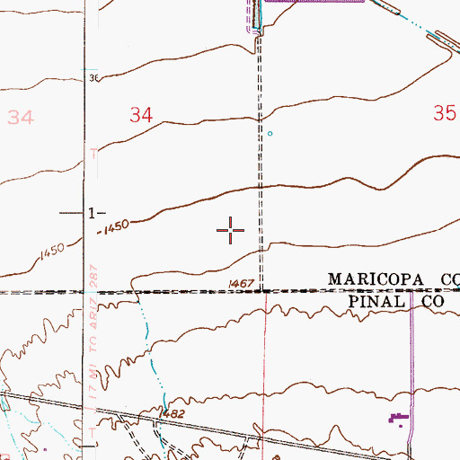 Topographic Map of Pegasus Airpark, AZ