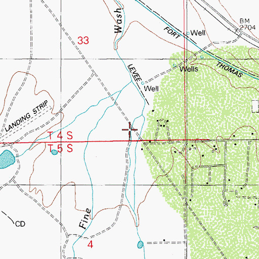 Topographic Map of Regeneration Airport, AZ