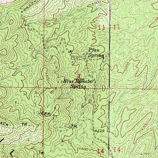 Topographic Map of Blue Monster Spring, AZ