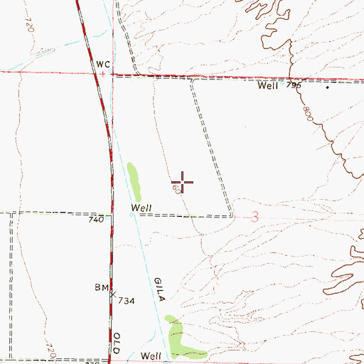 Topographic Map of Lakeside Airpark, AZ
