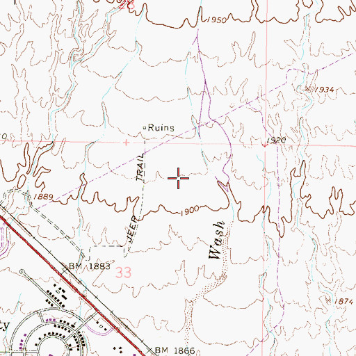 Topographic Map of Thunder Ridge Airpark, AZ