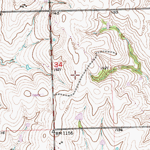 Topographic Map of JMJ Landing, KS