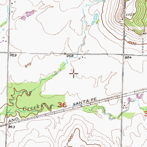 Topographic Map of Coffman Airport, KS