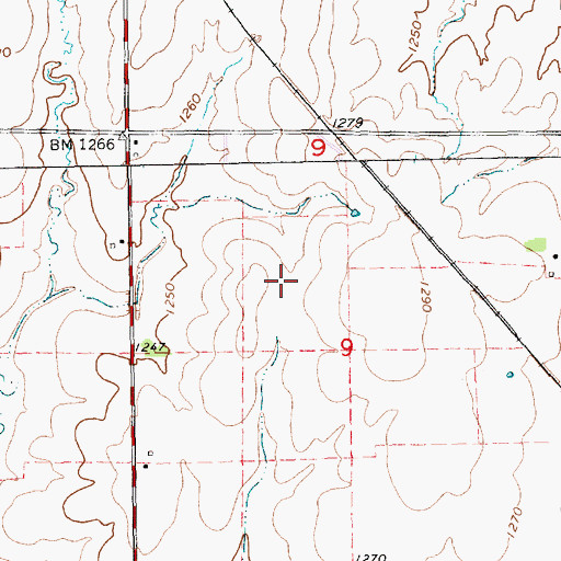 Topographic Map of Cherokee Strip, KS