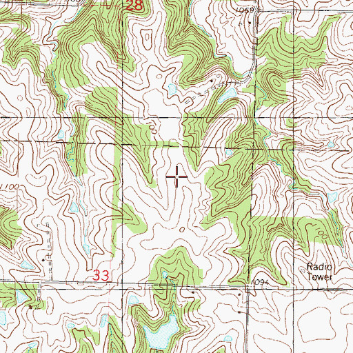 Topographic Map of Risky Airport, KS