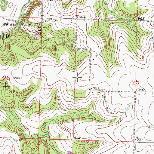 Topographic Map of Highland Farm Airport, KS